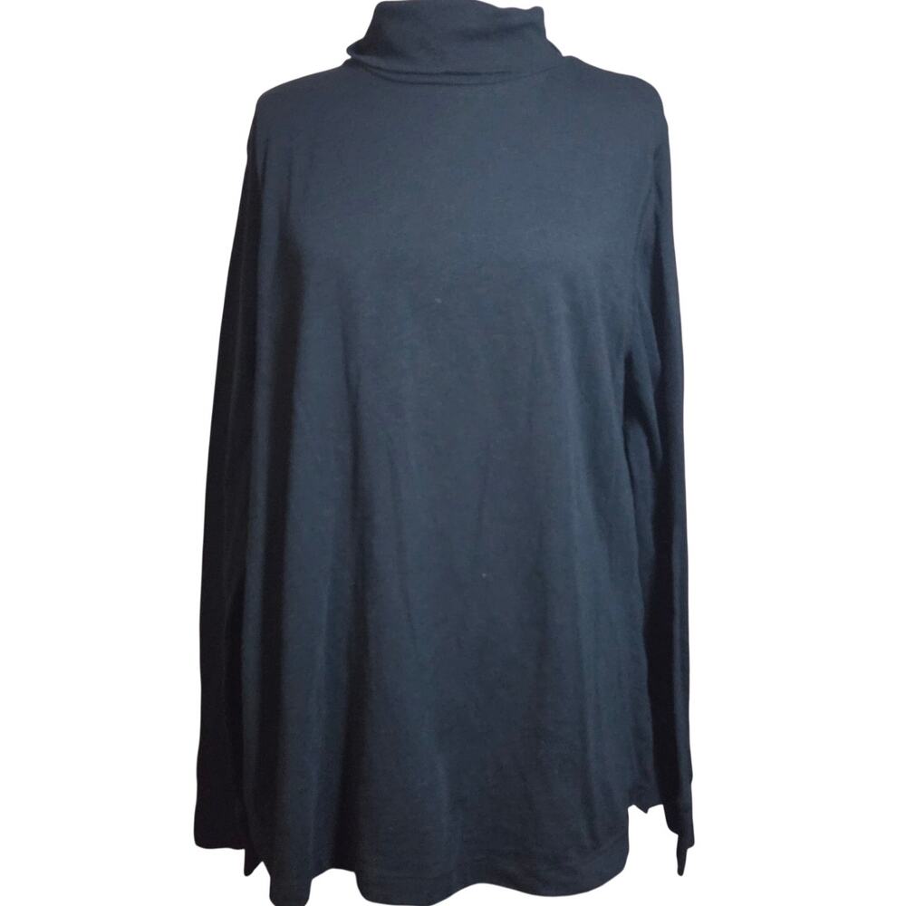 Black Cotton Blend Turtleneck Size XXL
